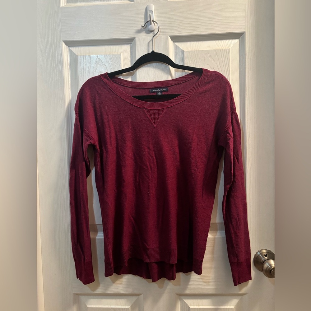 American Eagle Outfitters Maroon Knit Top